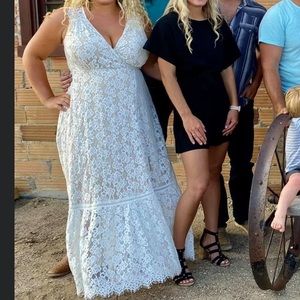 Lulu’s Lace wrap dress. Wedding